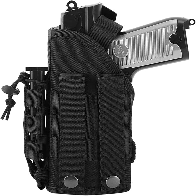 Étui à Pistolet Tactique En Cuir Véritable - Porté à L'épaule - Pour Calibre 9mm - Niveau 1 - Marque BUXAN