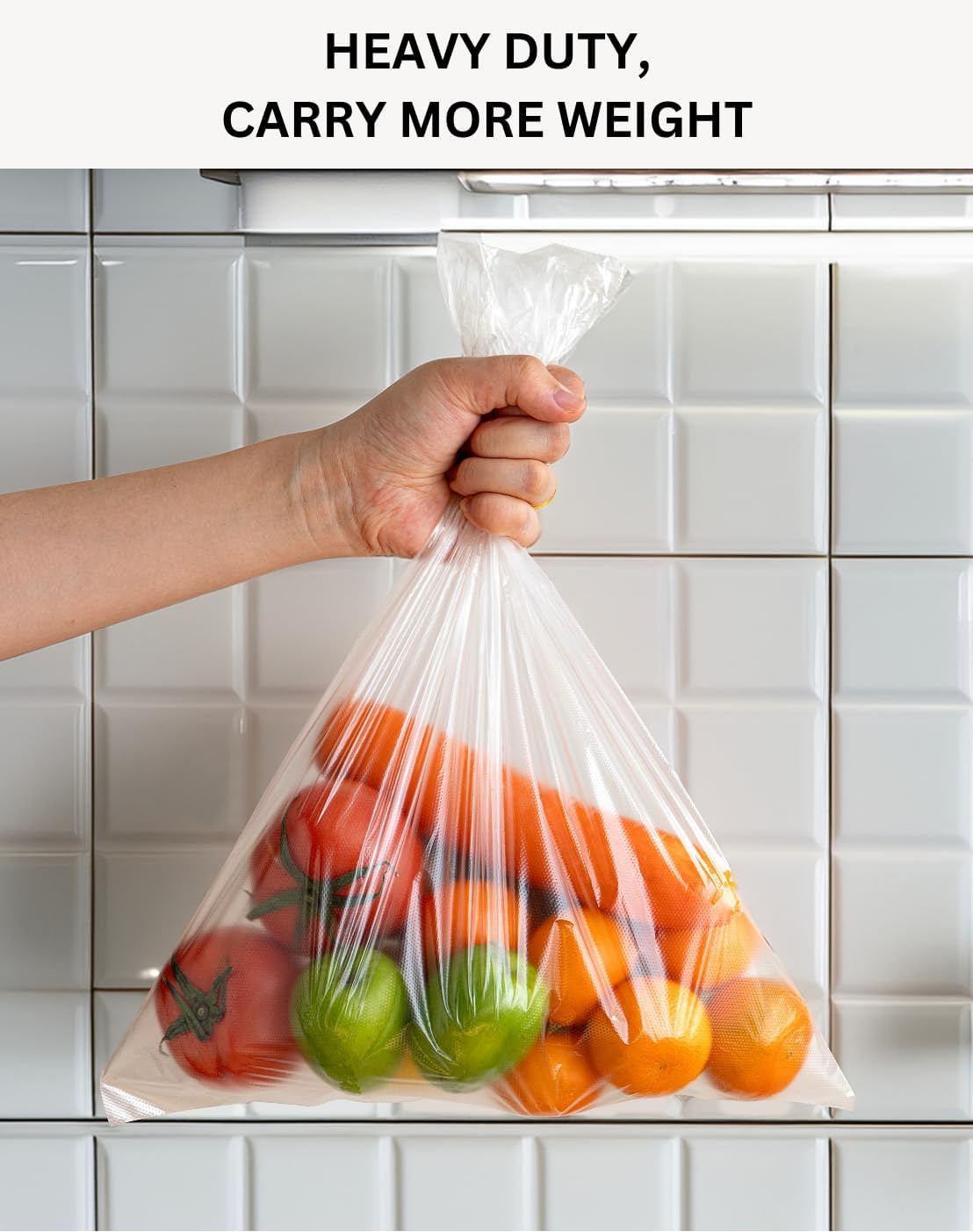 14"x18" 2 Gallon Plastic Produce Bags on a Roll- 350 Bags, Clear Grocery & Bread Bags, Food Contact Safe (X-Large)