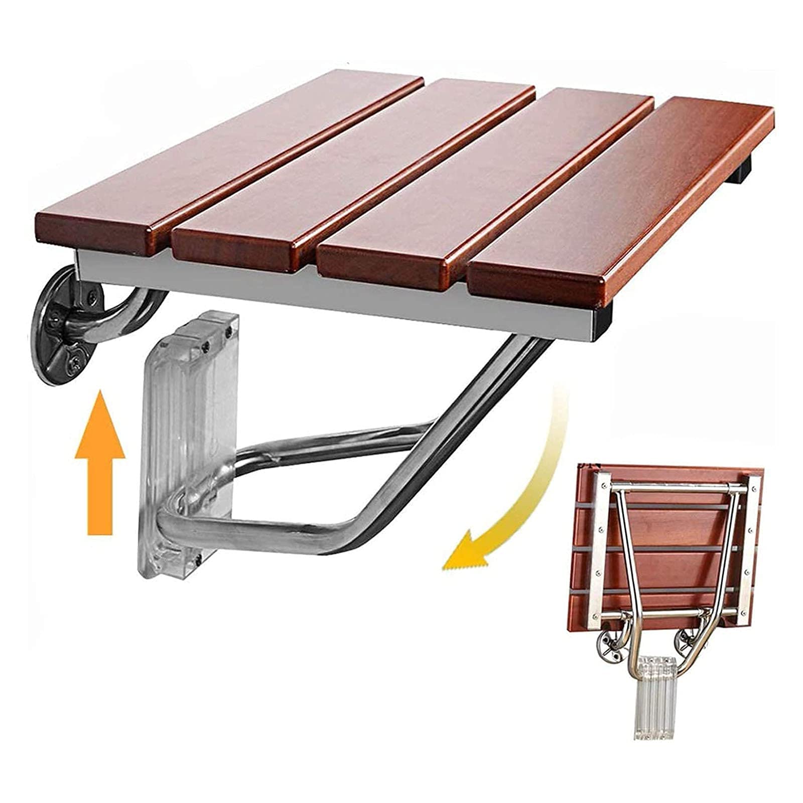 Buy YQOHSM Folding Shower Seat Bench, Wall Solid Wood Shower Stool