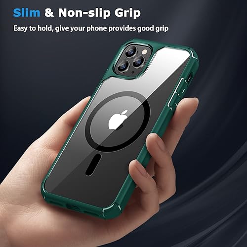 Miniatura 4 de Amizee Funda magnética compatible con iPhone 11 Pro Max compatible con MagSafe con protector de pantalla y protector de lente de cámara, parte