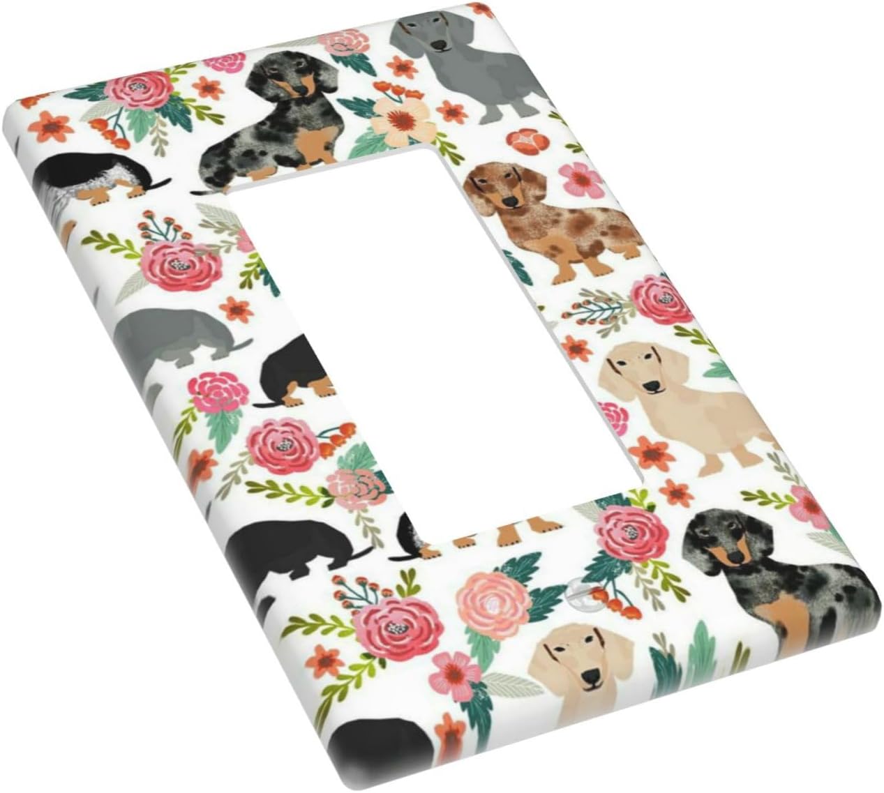 Dachshund Dog Single Rocker Switch Plate 1 Gang Light Switch Cover Decorative Wall Plates Electrical Outlet Faceplate for Home Decor