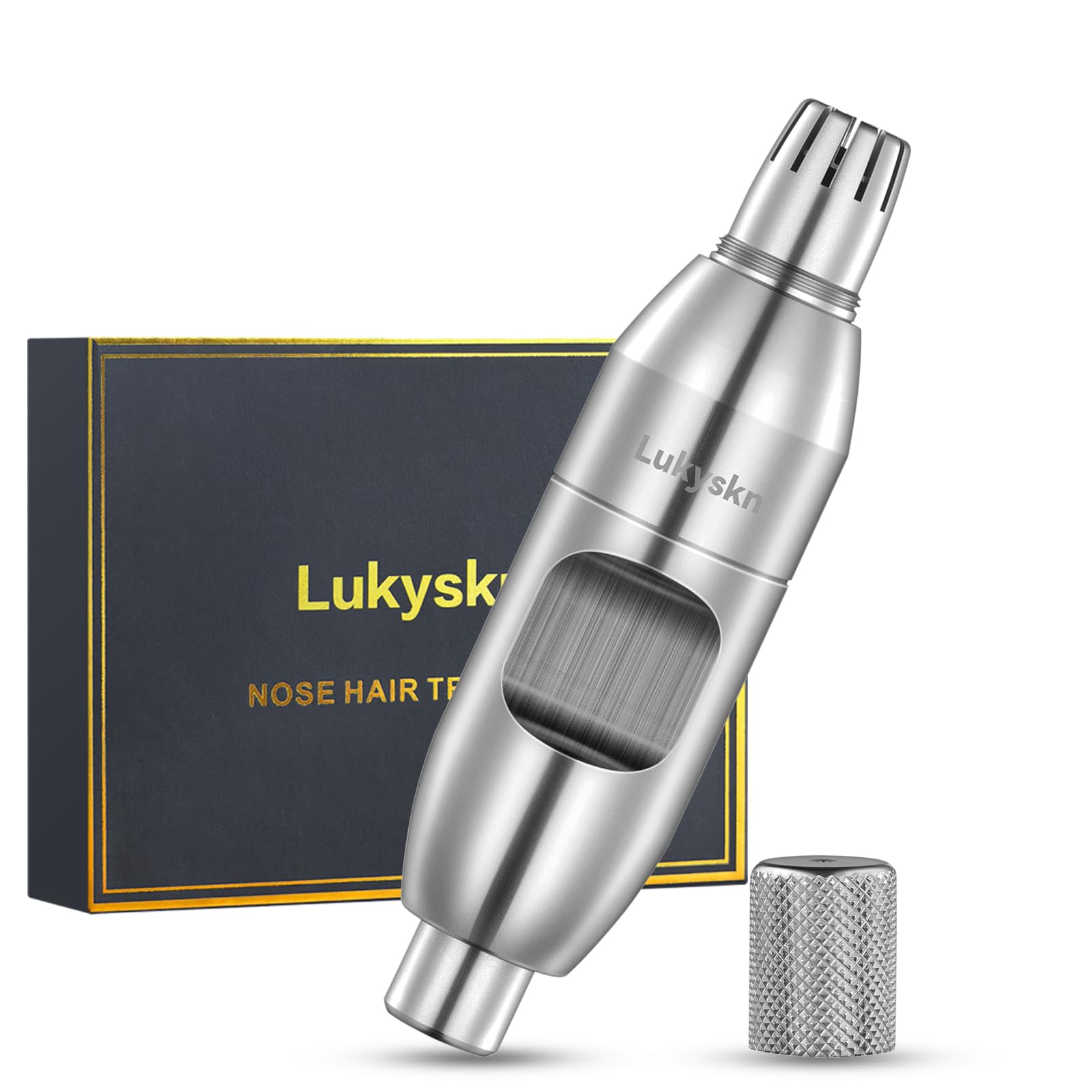 Ear Nose Hair Trimmer for Men Silver Painless Waterproof Nasal Hair Remover Portable Stainless Steel Clippers Professional Grooming