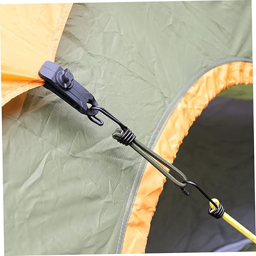Miniatura 8 de BESPORTBLE 16 piezas de cordón elástico para tienda de campaña Lacrosse Rebounder impermeables para camping, clips de tienda de campaña