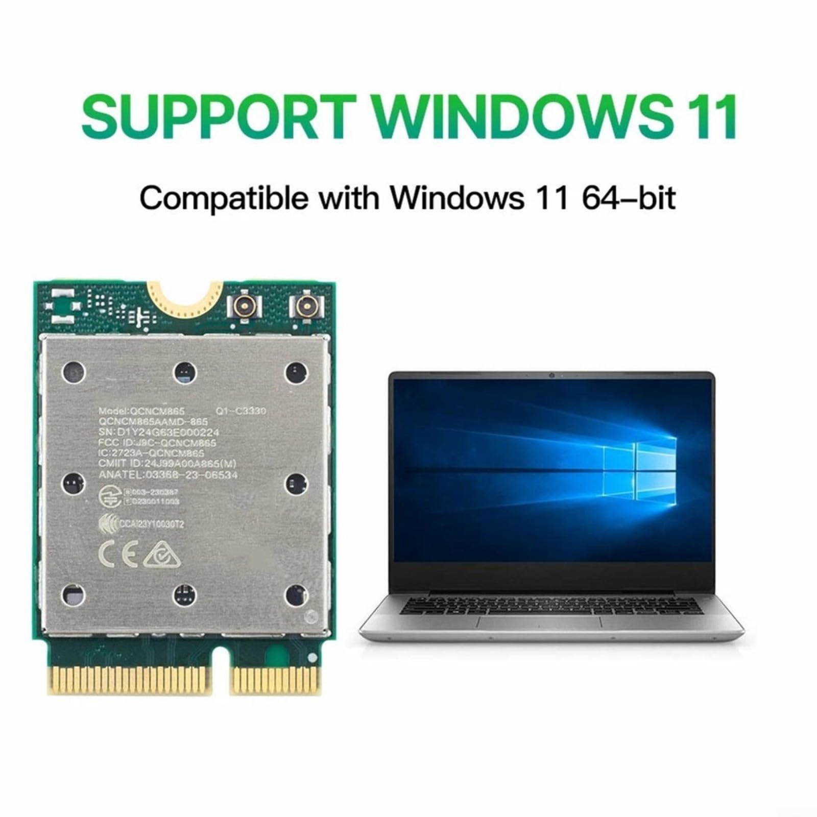 Scheda WiFi 7 M2 6GHz Adattatore Wireless Con BT 53 Modulo Per PC Portatile Desktop Tri-Band Interfaccia di Rete 24G/5G/6GHz Per Sistemi Windows 11