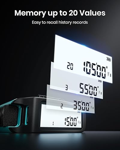 Miniatura 7 de MiLESEEY Cinta Métrica Láser Digital DT20, Herramienta de Medición Láser de 130 Pies, Cinta Métrica Digital de Fácil Lectura de 16 Pies Retráctil
