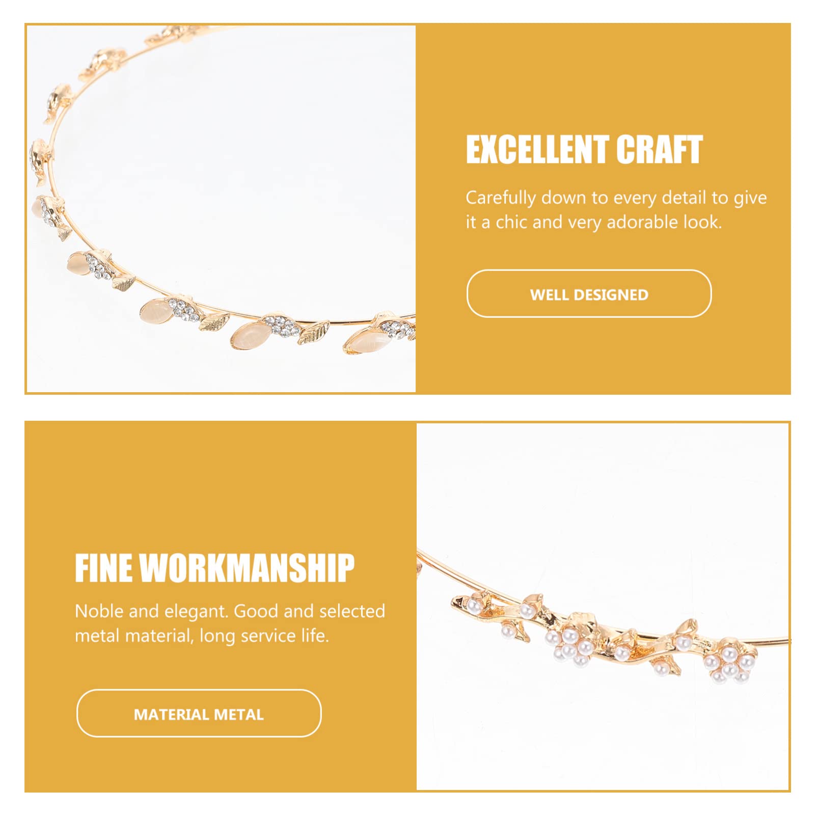 FRCOLOR Sets Einzigartiges Stirnband Perlen Haarschmuck Stilvoller Haarreif Für Freunde Und