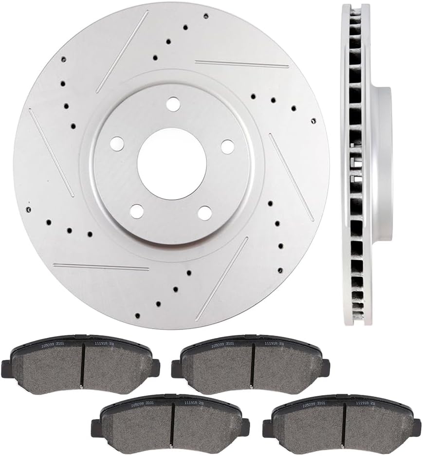 ECCPP 31341 D1374 Front 2pcs Brake Rotors + 4pcs Pads Fit For Nissan For Maxima 2009-2019
