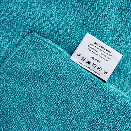 Image of Amazon Brand - Presto! Microfibre Cleaning Cloth, 40 x 30 cm, 220 GSM, Set of 4, Green