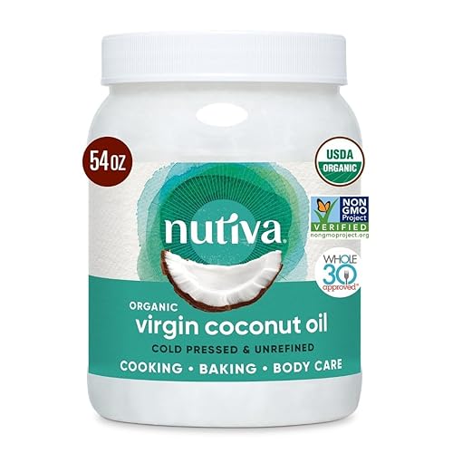 Nutiva - Aceite de coco orgánico virgen sin refinar 54 fl oz Nutiva - Aceite de coco orgánico virgen sin refinar 54 fl oz