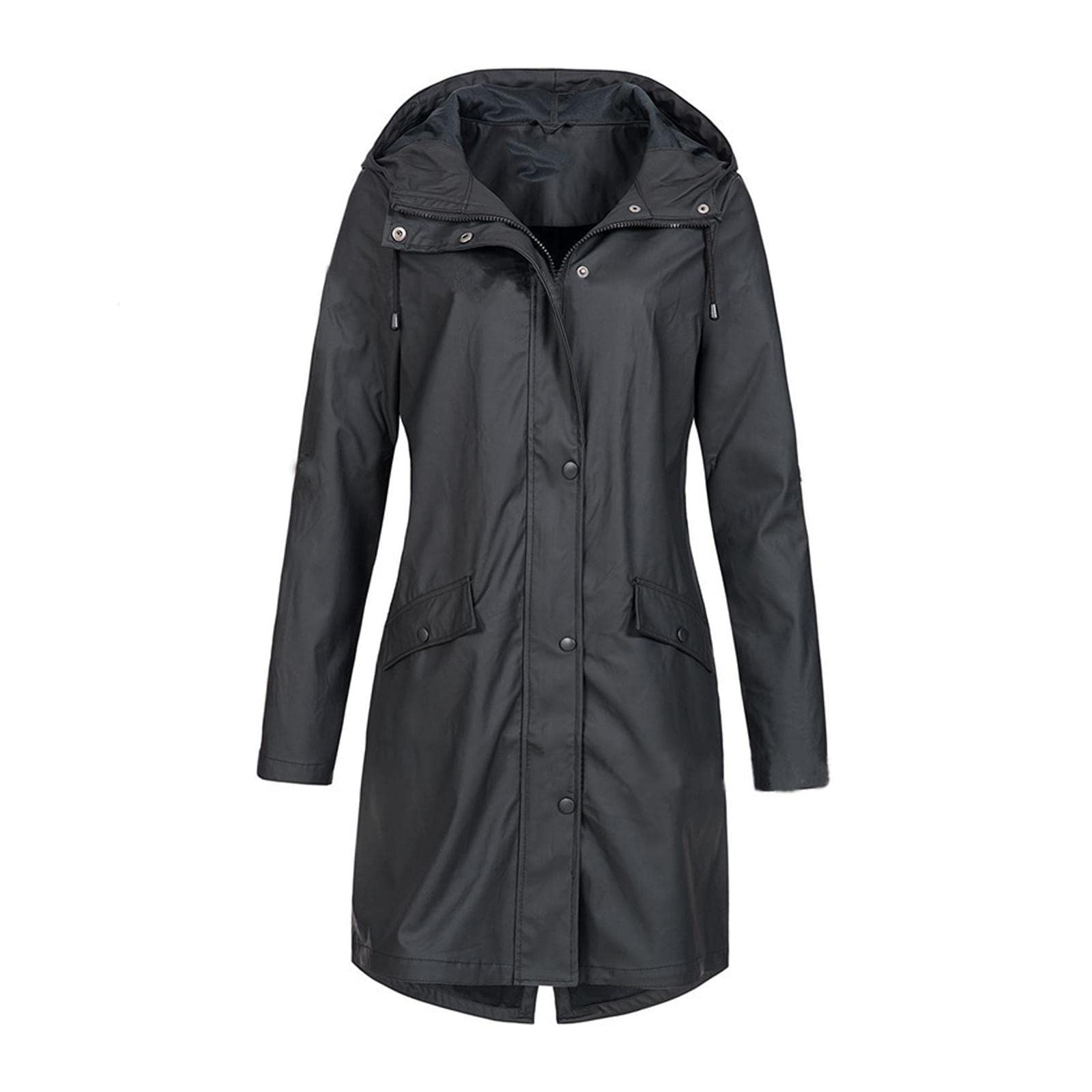 Women Hiking Hooded Jacket Outdoor Sport Coat Waterproof Hooded Raincoat 4XL Black | Clothing Shoes & Accessories | Womens Clothing | Coats & Jackets-image-22