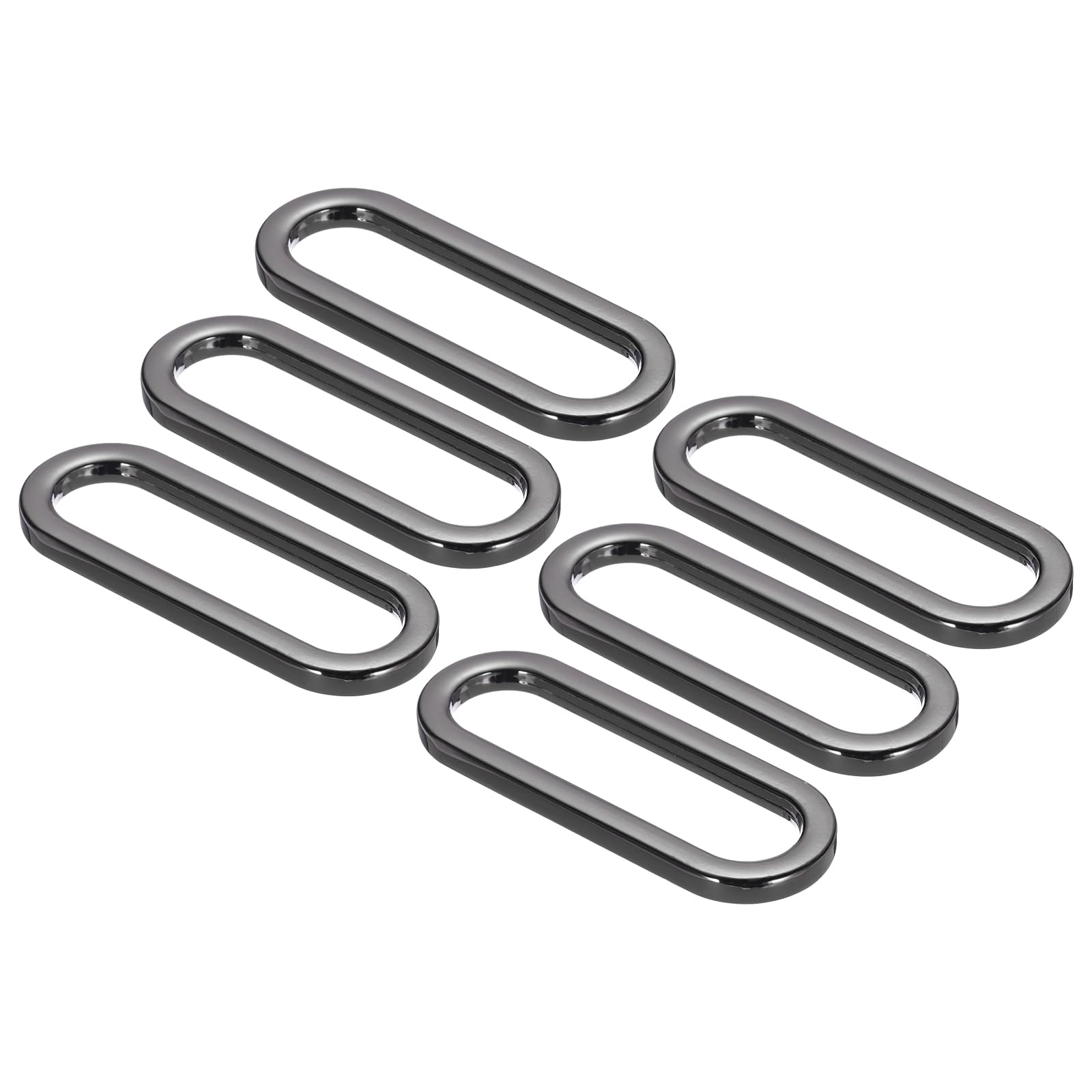 PATIKIL 1.5 Inch Metal Oval Ring Buckle, 6 Pack Adjustable Buckle Loops Non Welded Strap Fastener for Backpack Bag Belt Black