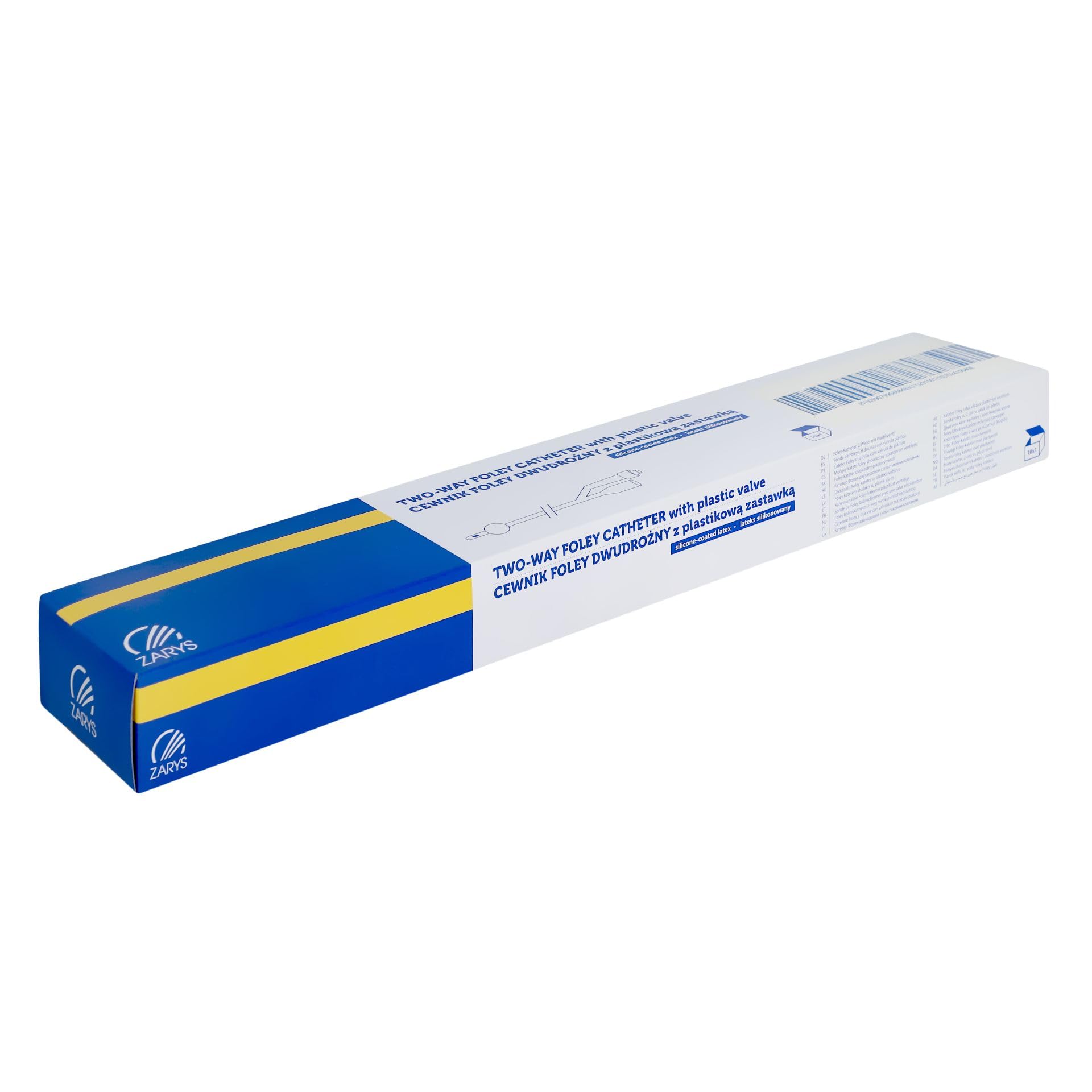 Sonda Foley a due vie con valvola in plastica CH 16 (lattice rivestito in silicone), sterile, senza ftalati, palloncino da 30 a 50 ml