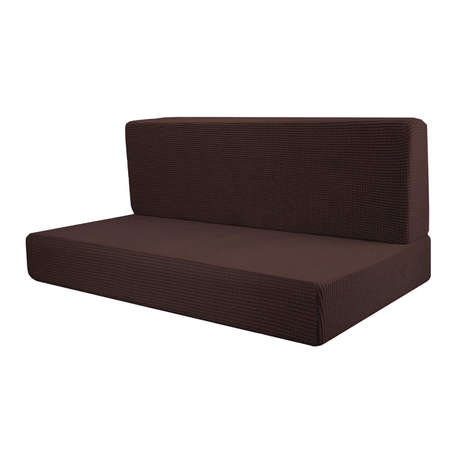 4 Housses de coussin marron foncé en fourrure douce pour banquettes de camping-car