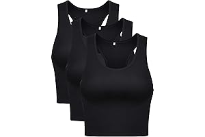 3 Pieces Black Tank Tops for Women Cropped