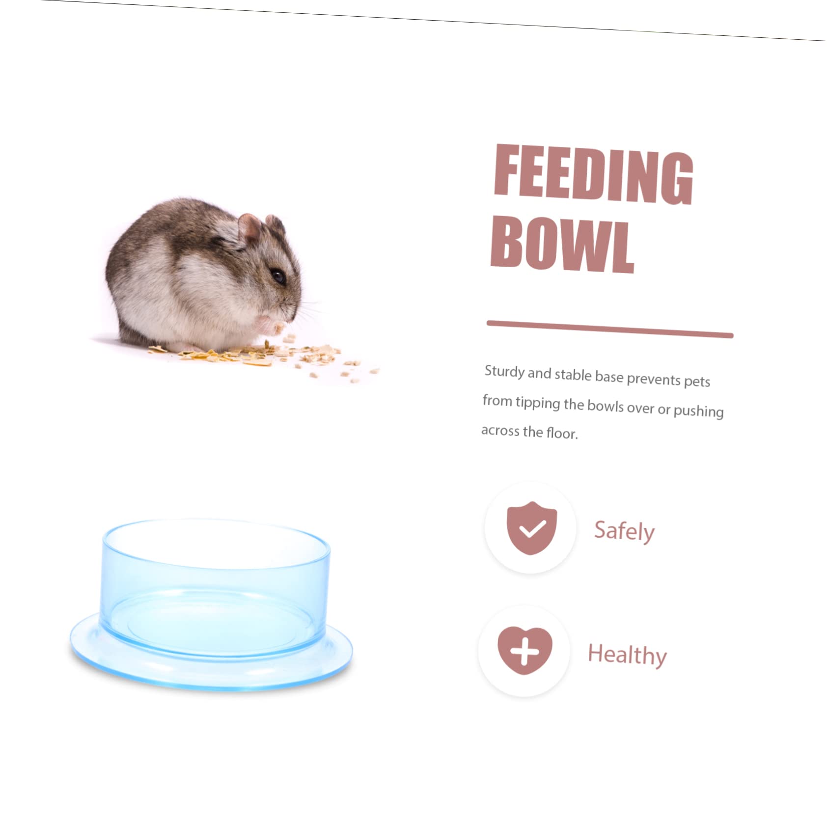 Garneck 2Pcs Multi Function Hamster Food Bowl Reptile Water Dish Durable Easy to Clean Non Fading Pet Water Bowl for Hamsters Squirrels and Pets