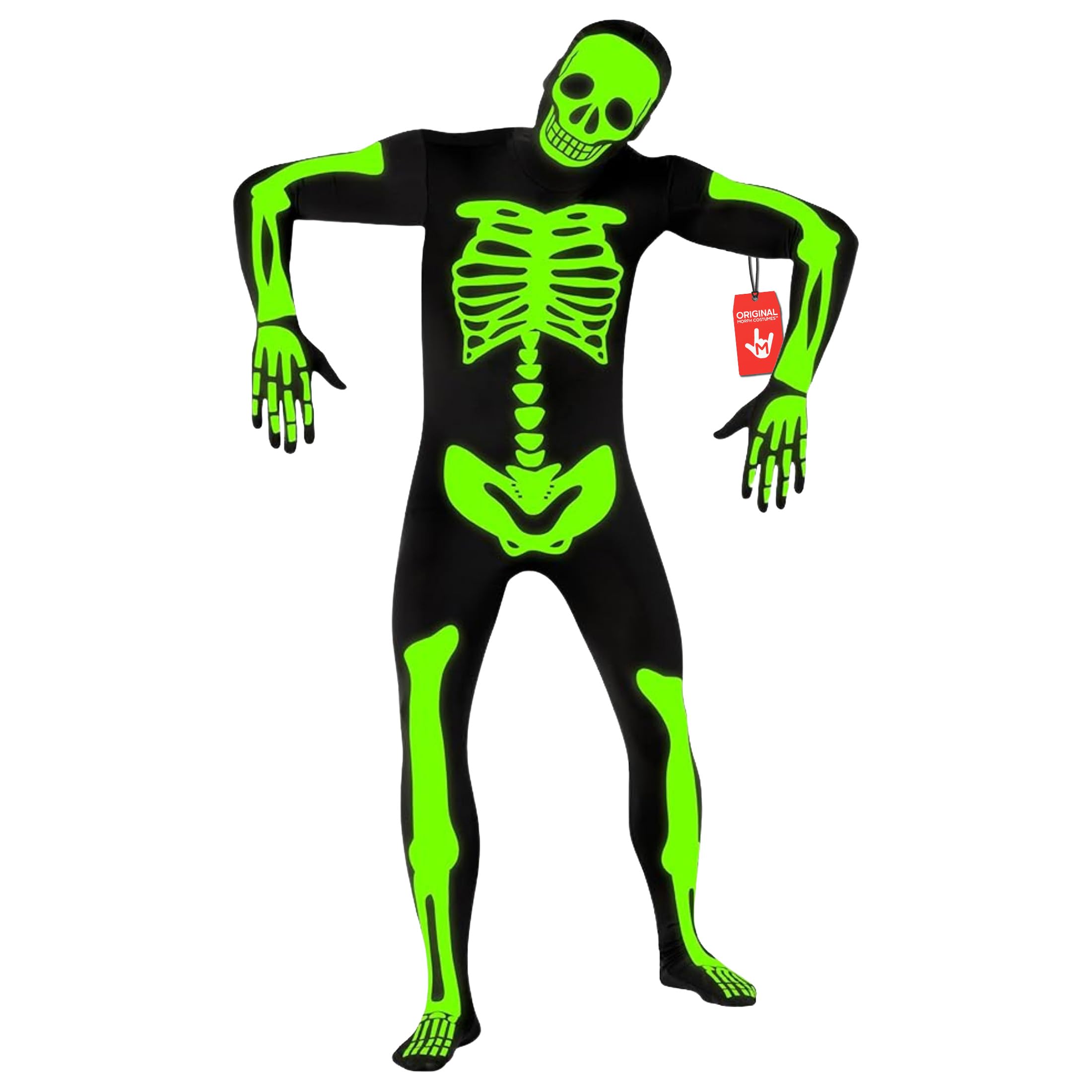 Morphsuits Adult Skeleton Costume Glow in Dark