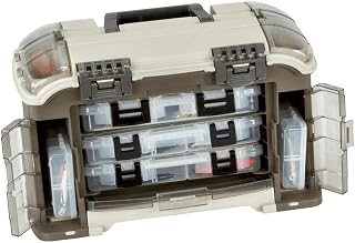 Plano Elite Ultimate Angled Tackle System: Waterproof Fishing Tackle Box with 6 StowAway Boxes, Graphite/Sandstone