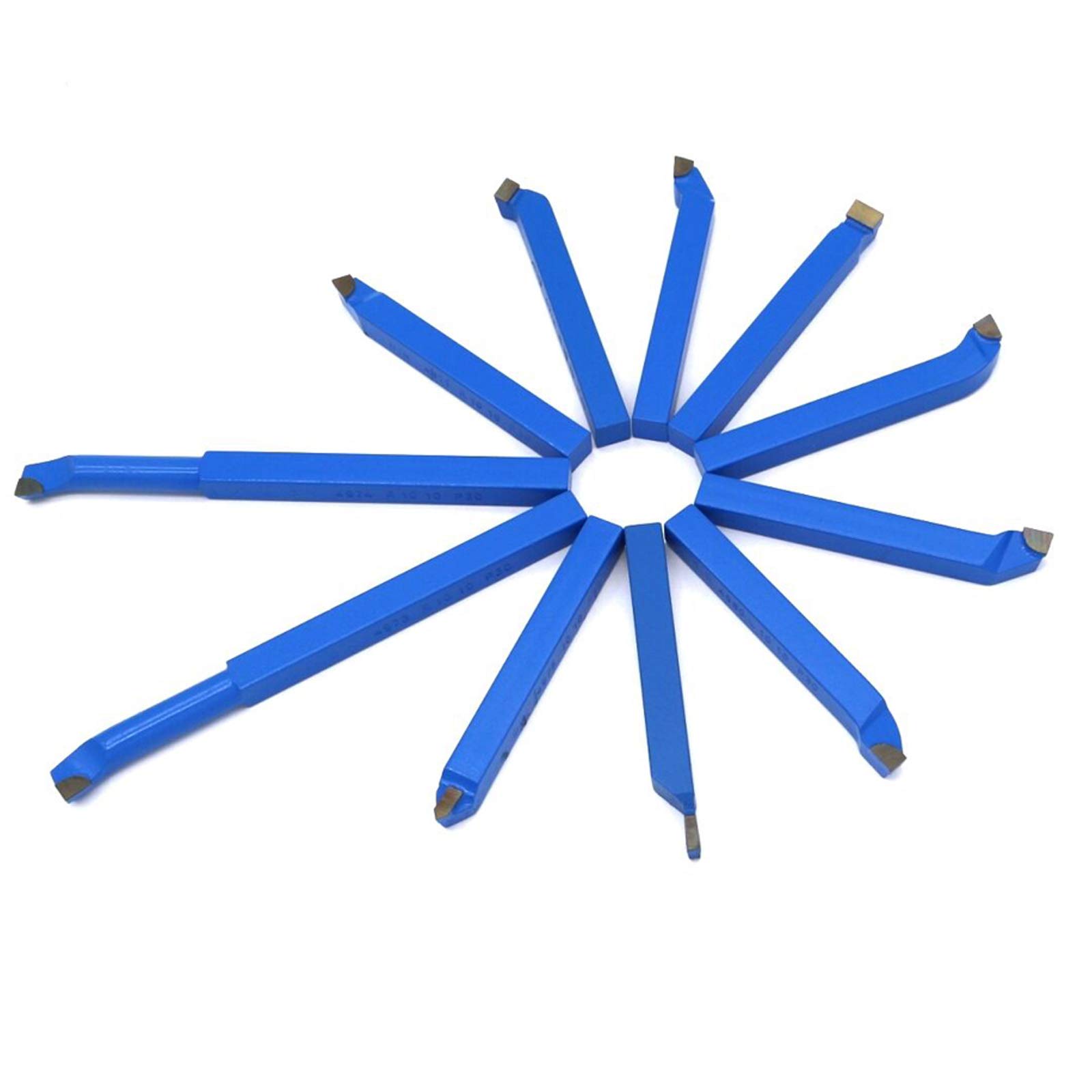 Herramienta de Corte de Fresado de Torno, Herramienta de Corte con Punta de Punta de Carburo Azul, Cincel de Torno de Metal, Herramienta de Torneado de Fresado, 11 Uds./a/8Mm