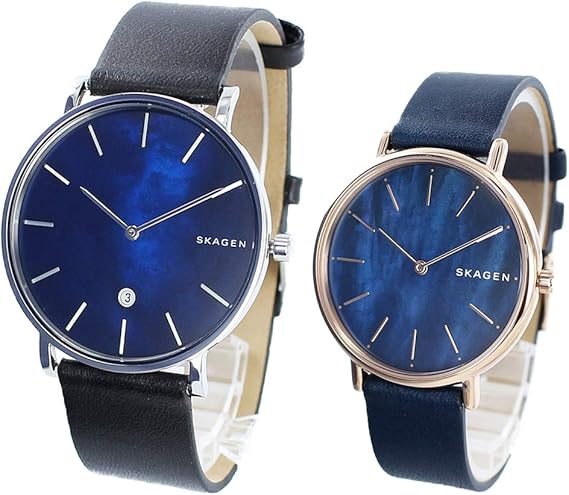 Amazon スカーゲン Skagen ペアウォッチ 収納box メンズ レディース 薄型 スリム シェル ブラック ネイビー レザー Skw6471skw2731 腕時計 並行輸入品 メンズ腕時計 腕時計 通販