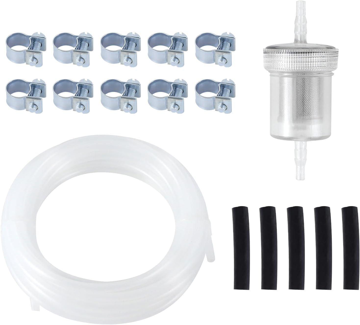 4M Diesel Heater Fuel Line Kit, 13.12Ft Fuel Hose with Inline Fuel Filter & Connecting Hoses & Fuel Line Clamps, Fuel Tank Hose Clip Kit 1320399A 35320A, Diesel Heater Accessories