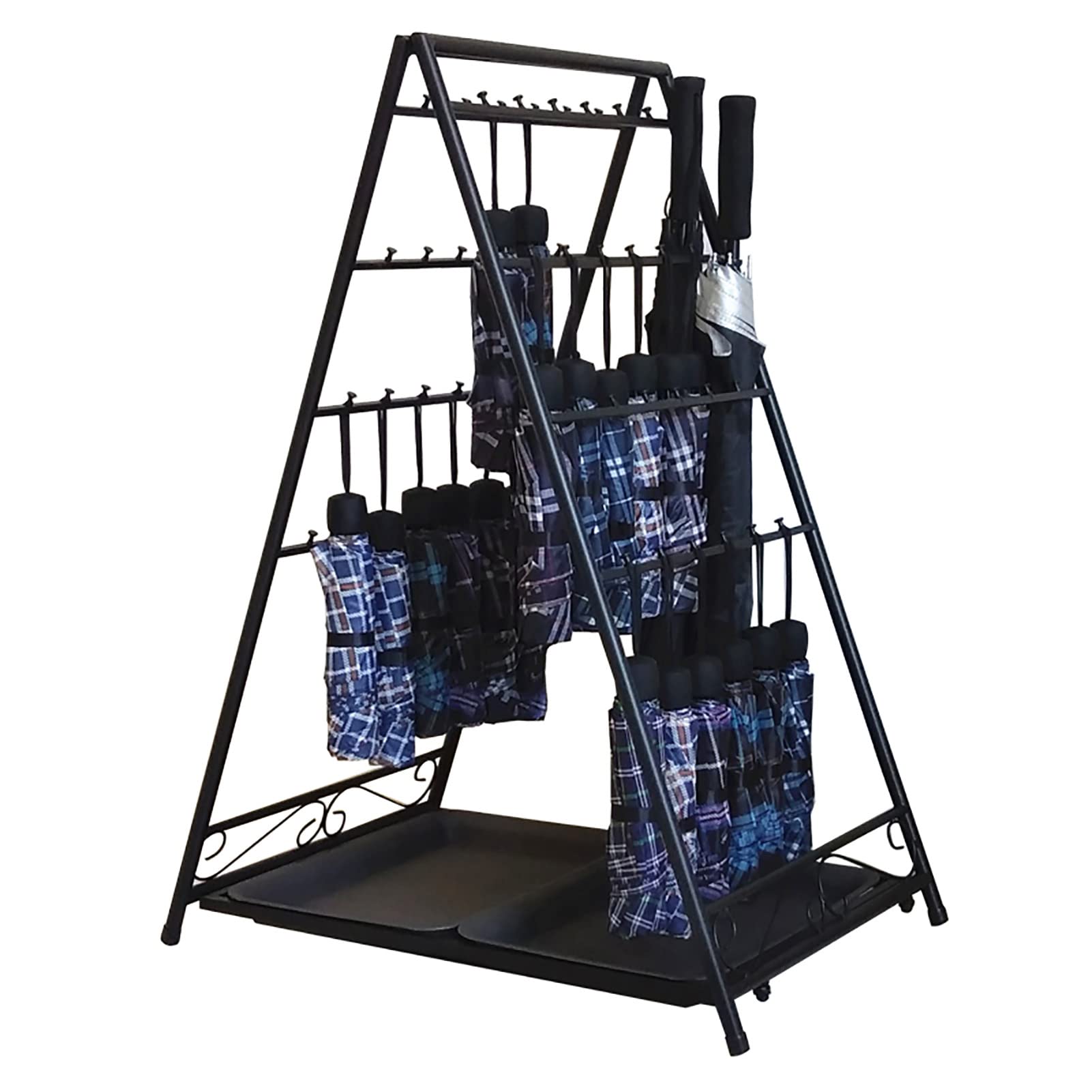 BHFPFZA Heavy-Duty Metal Umbrella Stand, Rust-Resistant, Foldable, Large Capacity, Commercial Use, Perfect for nizing Multiple Umbrellas