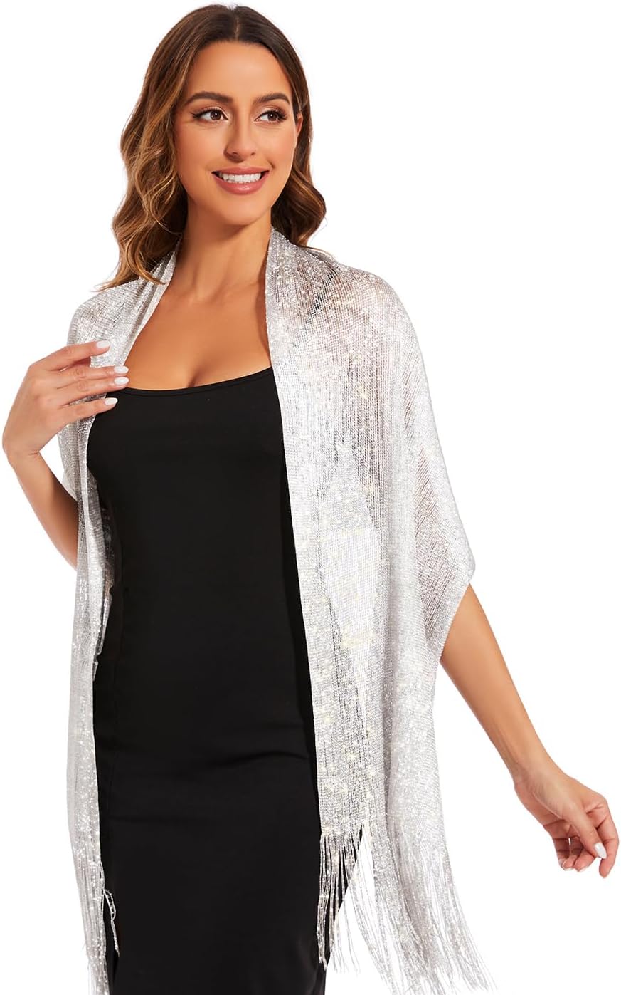 Sparkling Metallic Shawls and Wraps with Buckle,for Evening Dresses Party Wedding Bride Bridesmaid - Image 3
