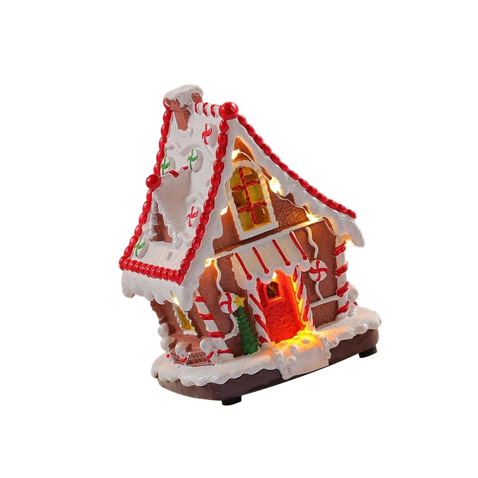 Pangboer A Christmas Lighted Music House Decor, Resin Holiday Village Ccent With Warm Glow, Usb Or Battery Powered Display Lighted Christmas House Decor Musical Holiday Village Resin Tabletop Mantel Shelf Desk