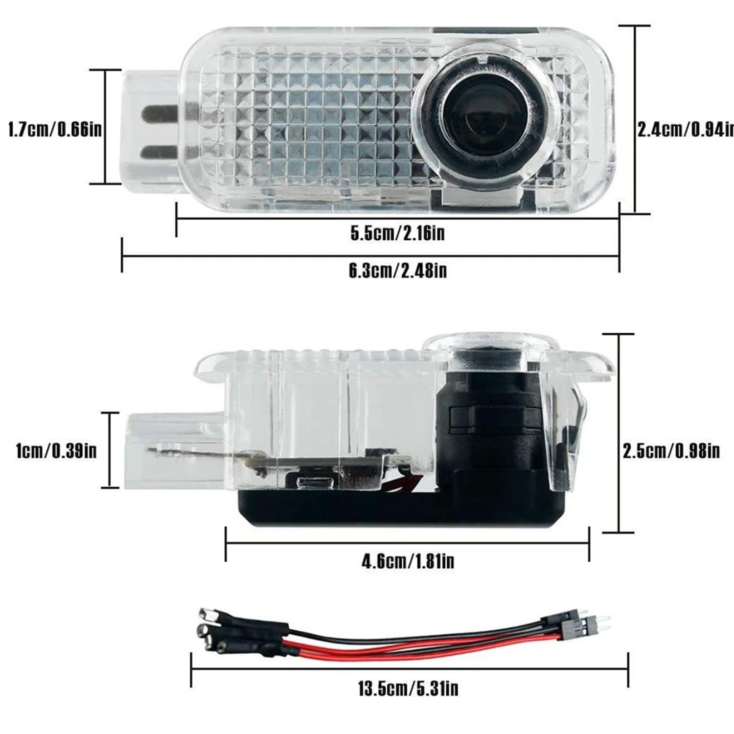 Compatibile con Luci Proiettore Porta,Per A1/A3/A4/A5/A6/A7/A8/Q2/Q3/Q5/Q7/Q8/TT/R8,illuminazione Sottoscocca Auto, Luce LED di benvenuto Proiettore Logo (4 Pezzi)