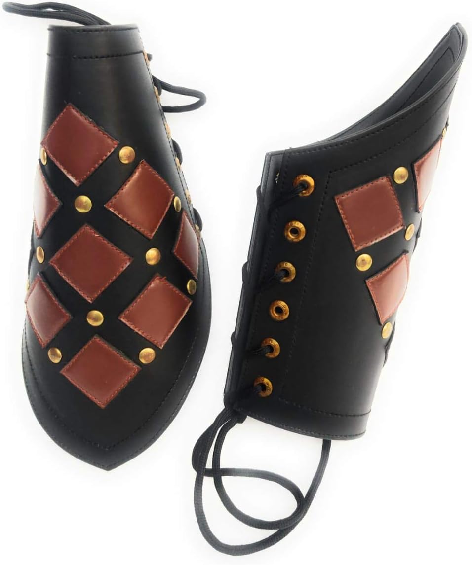 NauticalMart Leather Arm Guards Medieval Bracers LARP/Cosplay Activities, One Size One Pair