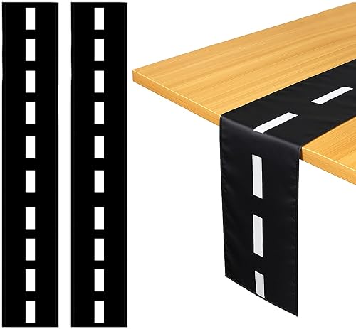 Miniatura 8 de 2 piezas de suministros de fiesta con bandera a cuadros, mantel a cuadros en blanco y negro, con entramado de diamante, impermeable, poliéster,