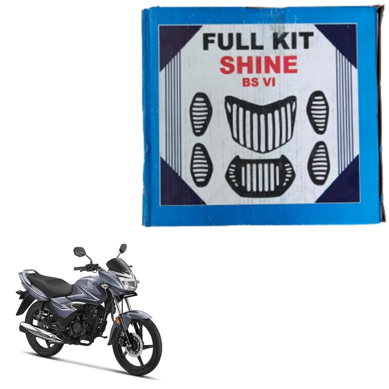 A4S AUTOMOTIVE & ACCESSORIES Complete Plastic Grill Set For All New Shine Bs6 Model Set Of 6