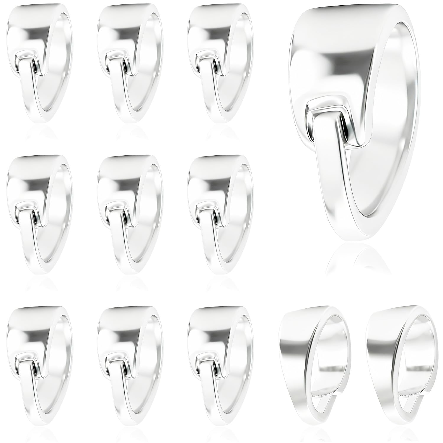 100Pcs Pinch Bail Clasps for Necklace Pendant (Silver Plated)