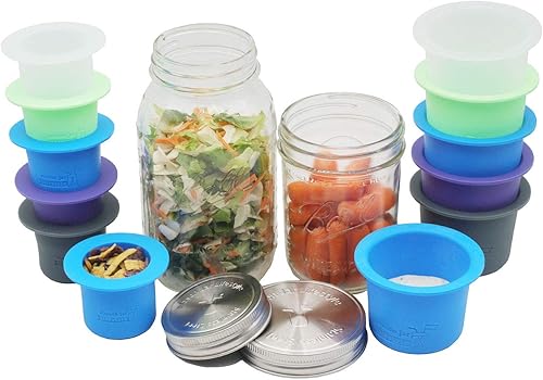Miniatura 5 de Taza divisora de Mason Jar Lifestyle - Para ensaladas, salsas y aperitivos. Contenedor de almuerzo Bento sin plástico (gris carbón, boca normal)