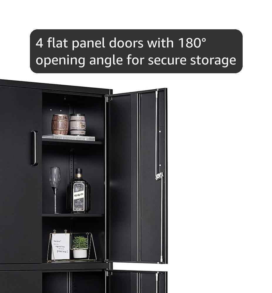 Amazon.com: Metal Storage Cabinet with 3 Adjustable Shelves and 4
