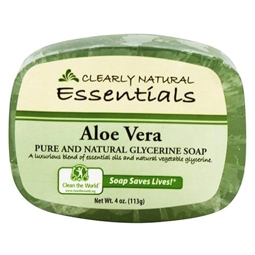 Clearly Natural Essentials Aloe Vera Jabón de glicerina puro y natural 4 oz