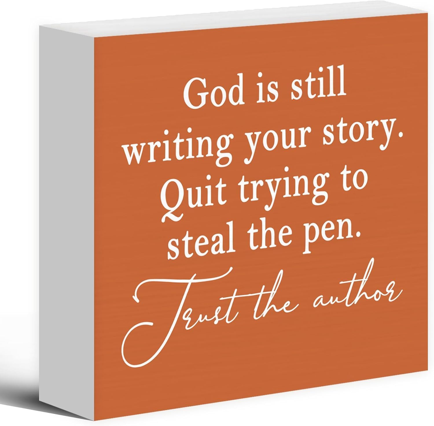 Inspirational Box Sign 7x7 Inch Religious Quote Desk Decor