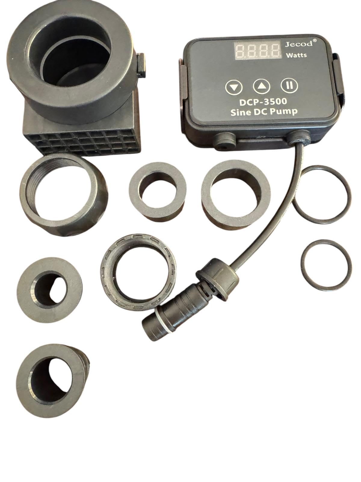 JEBAO DCP-3500 Bomba de Retorno para Acuario, 3500 L/h, 28 W, 24 V, Caudal Regulable, Controlador Electrónico