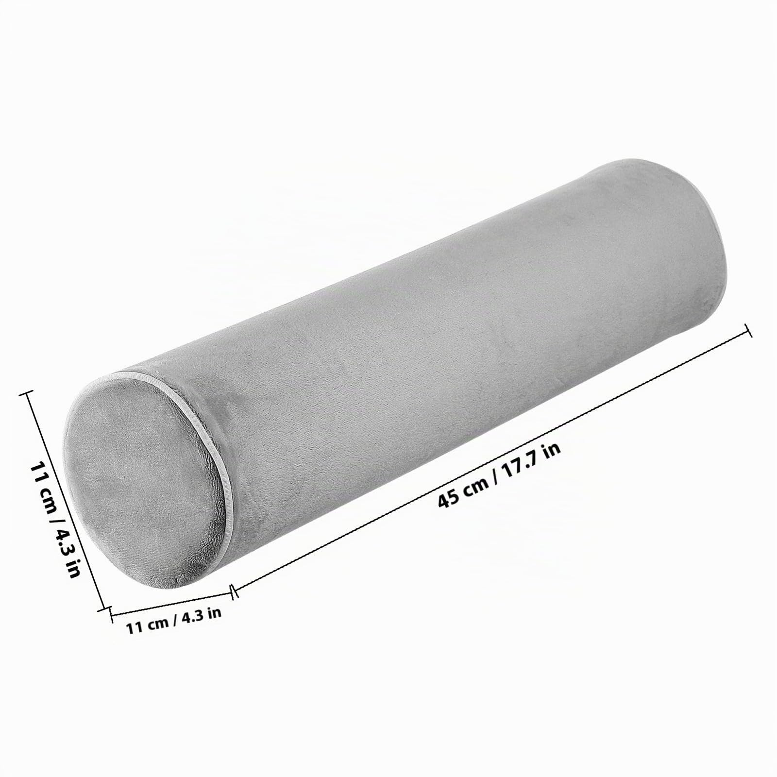 Almohada Cervical Redonda Cilíndrica 43x10 Cm de Algodón Viscoelástico Funda Lavable, Soporte Lumbar Ergonómico para Dormir, Viaje y Oficina, Cojín Terapéutico para Cuello