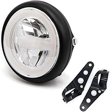evomosa 7'' Round LED Motorcycle Headlight With Holder For Cafe Racer Bobber Chopper V Rod CB900 CB400 CB750 CB1300 CB1100 Hornet 250 (Style B)