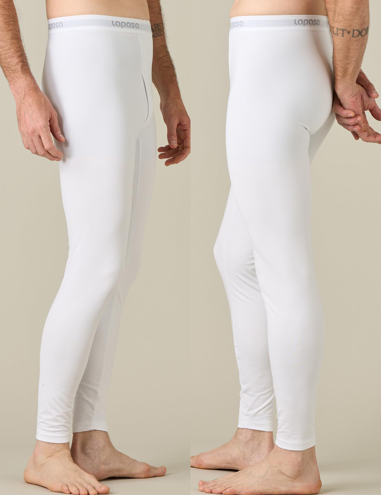 LAPASA Pacco da 2 o 1 Calzamaglie Termica Uomo Fodera in Pile Medio/Pesante Pantaloni Termici Sportivi Strato Base Biancheria Intima Leggings Caldi M10/M25/M56