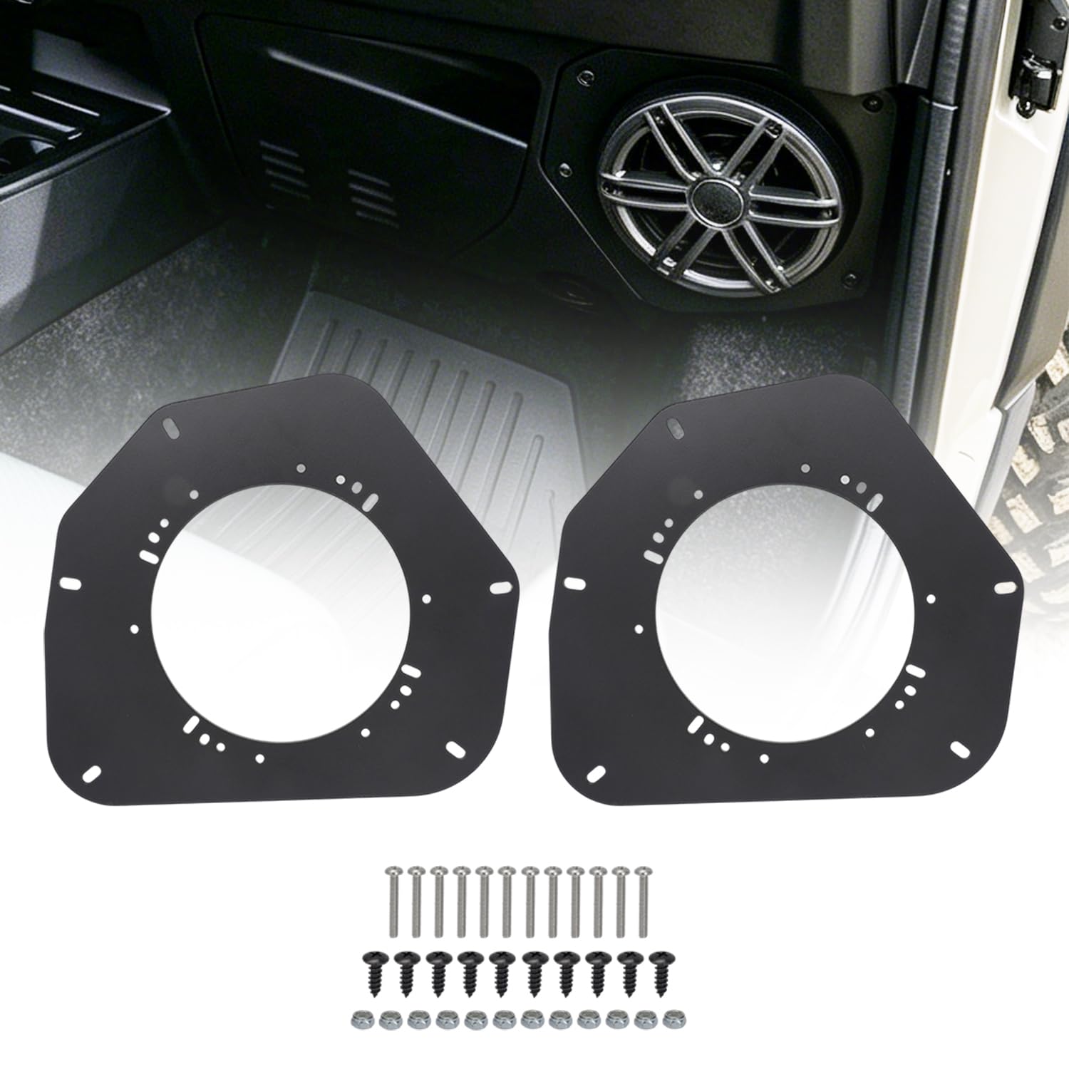 Supports haut-parleurs tableau de bord Polaris Ranger XP 1000 rigides et sans perçage