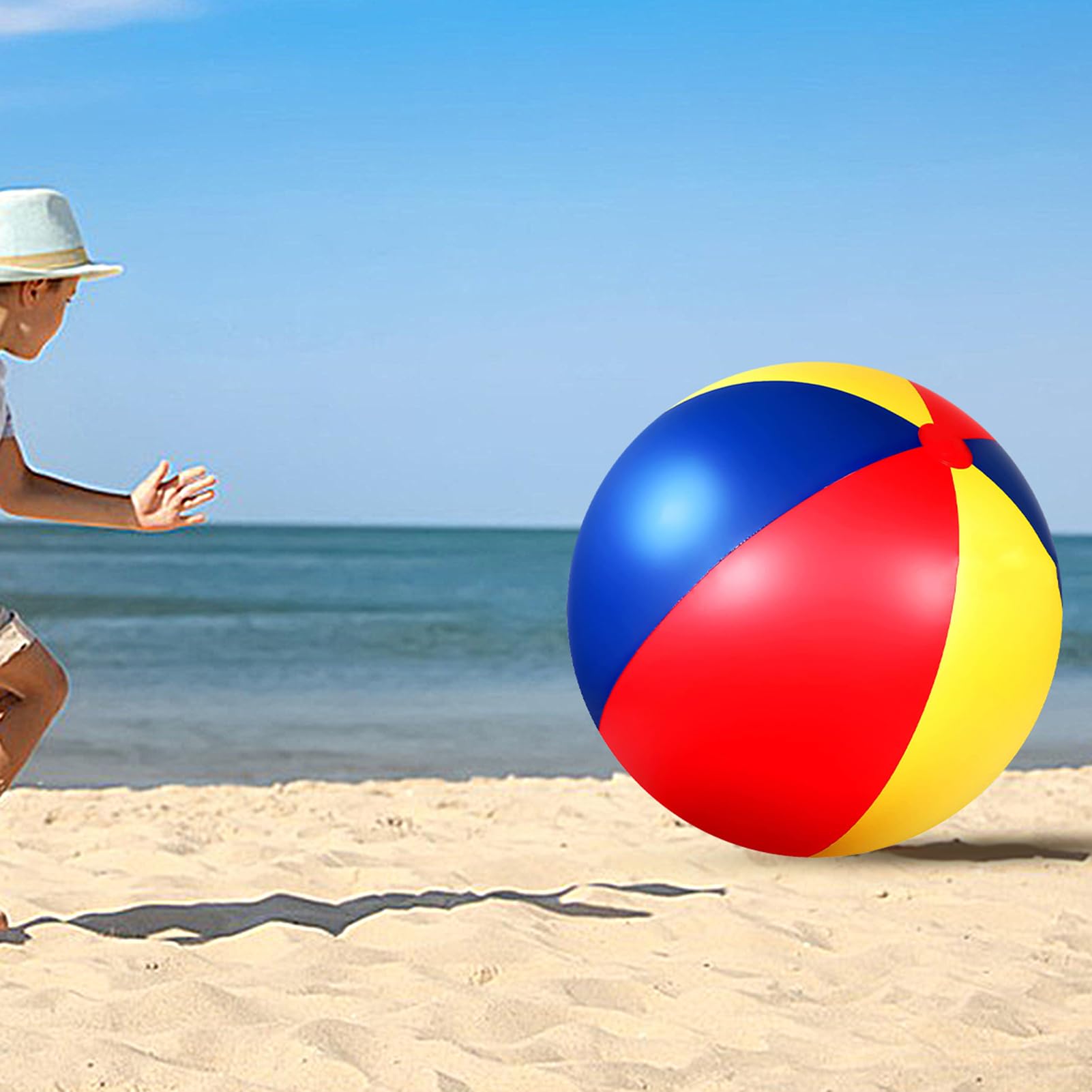 Aufblasbarer Strandball - Aufblasbarer Strandball, Großer aufblasbarer | Regenbogenball | PVC-Schwimmbälle, Pool-Partygeschenke, großer bunter Regenbogenball für Kinder