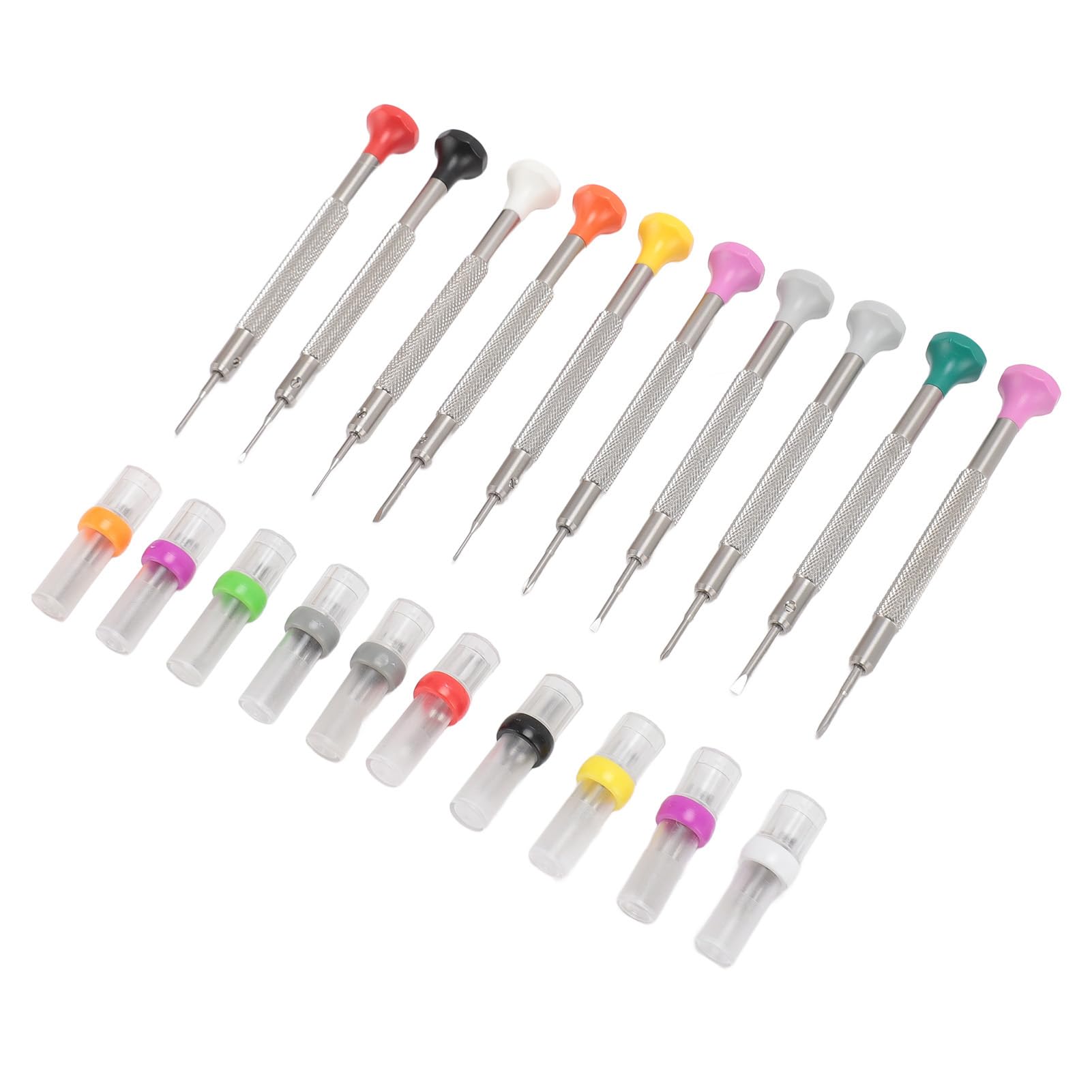 10-teiliges Schraubendreher-Set für Uhrmacher, Präzisions-Schraubendreher-Kit mit 20 zusätzlichen austauschbaren Bits, Edelstahl-Werkzeug zur Reparatur von Schmuck, Uhren, Brillen