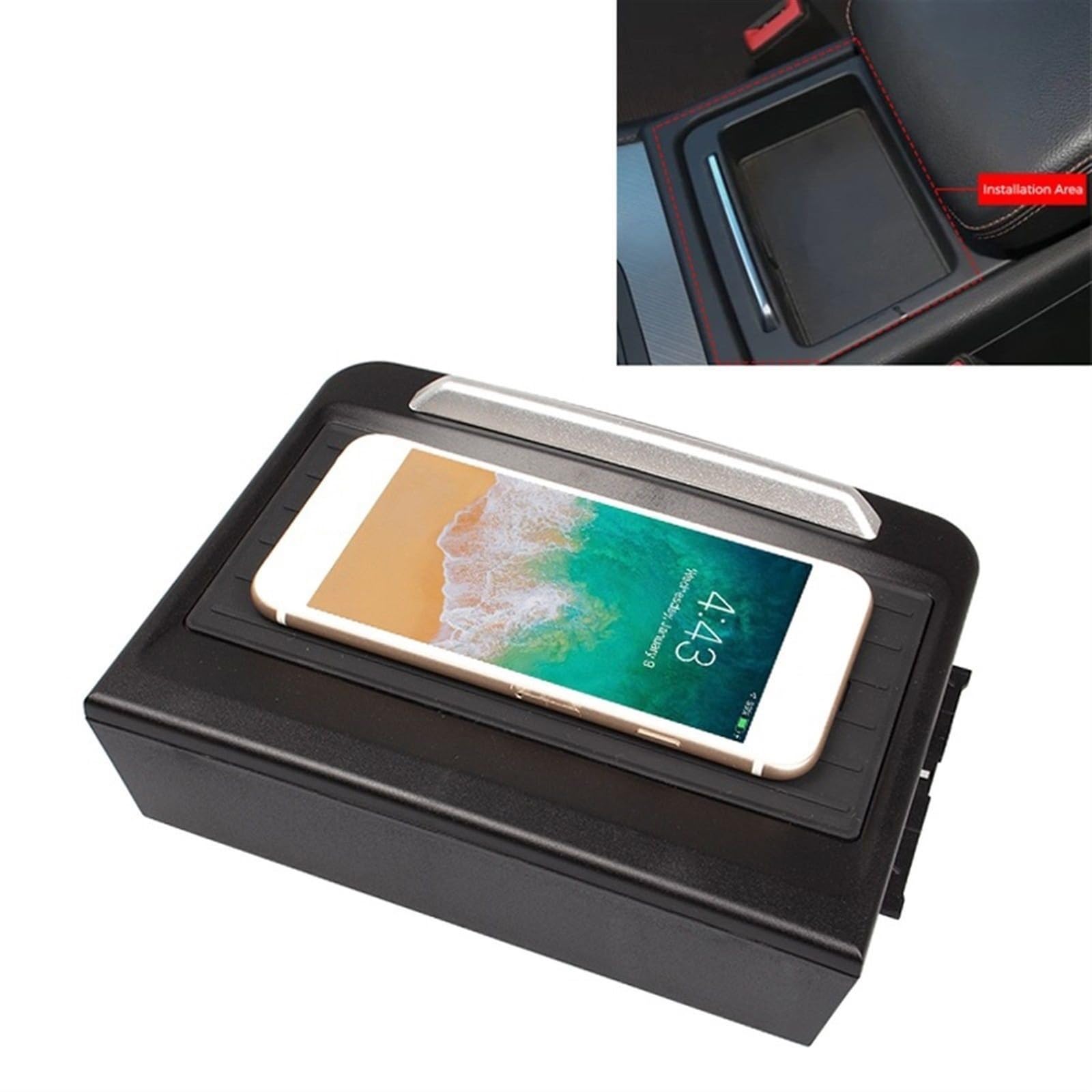 Ładowarka samochodowa Qi Standardowa bezprzewodowa ładowarka 10 W Android 7,5 W IOS Szybkie ładowanie, do, Q5L / SQ5 2018 Bezprzewodowa ładowarka samochodowa