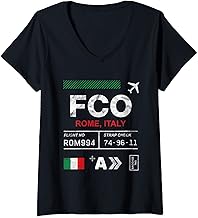 Womens Airport Tag - Rome V-Neck T-Shirt