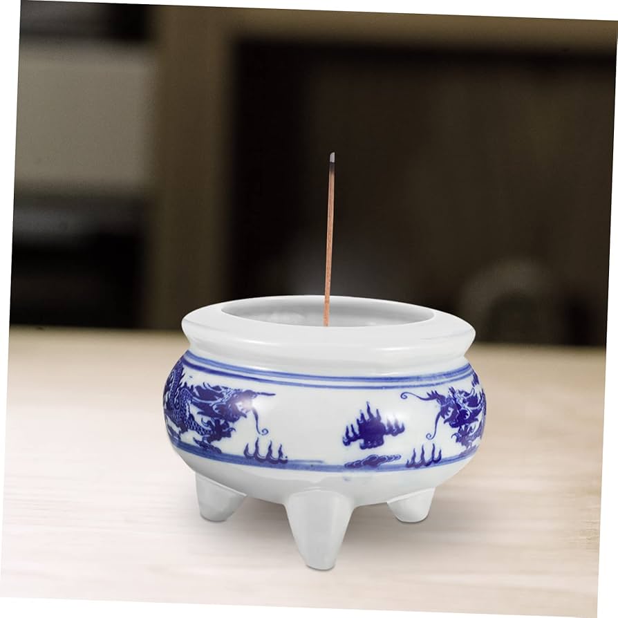 Amazon｜Zerodeko 青 と 白 磁器 香 香炉 陶器 龍 文様 気化器