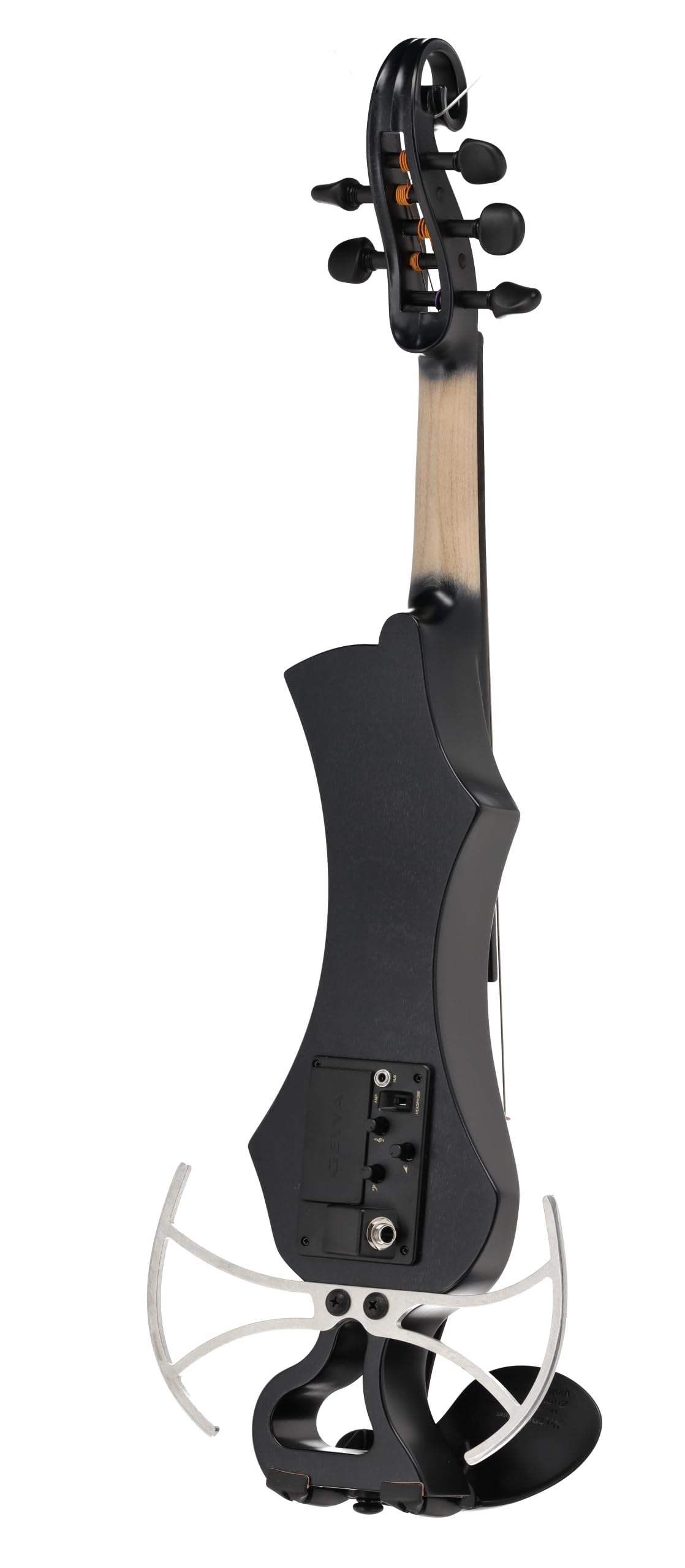 Violino elettrico GEWA, violino elettronico, Novita 3.0 nero con adattatore per poggiaspalla, 5 corde