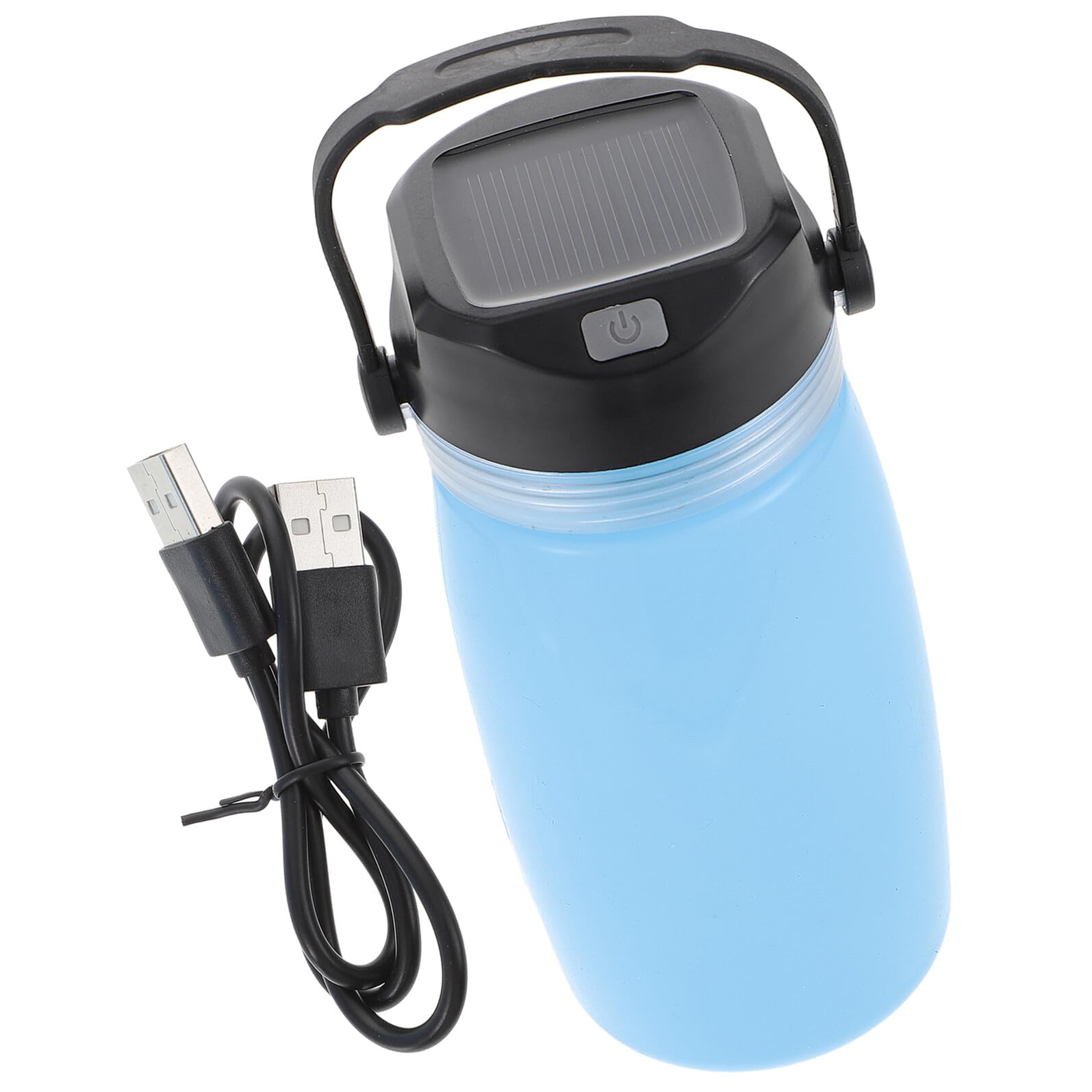 GOOHOCHY USB Solar Charging Water Bottle Lantern Led Light with USB Charging Portable Mini Camping Travel Water Jug for Outdoor Hiking and Camping