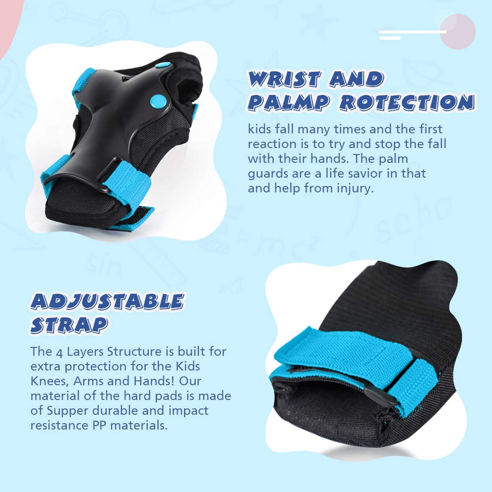Kids/Youth Knee Pad Elbow Pads Guards Protective Gear Set For Roller Skates Cycling Bmx Bike Skateboard Inline Skatings Scooter Riding Sports - View #8