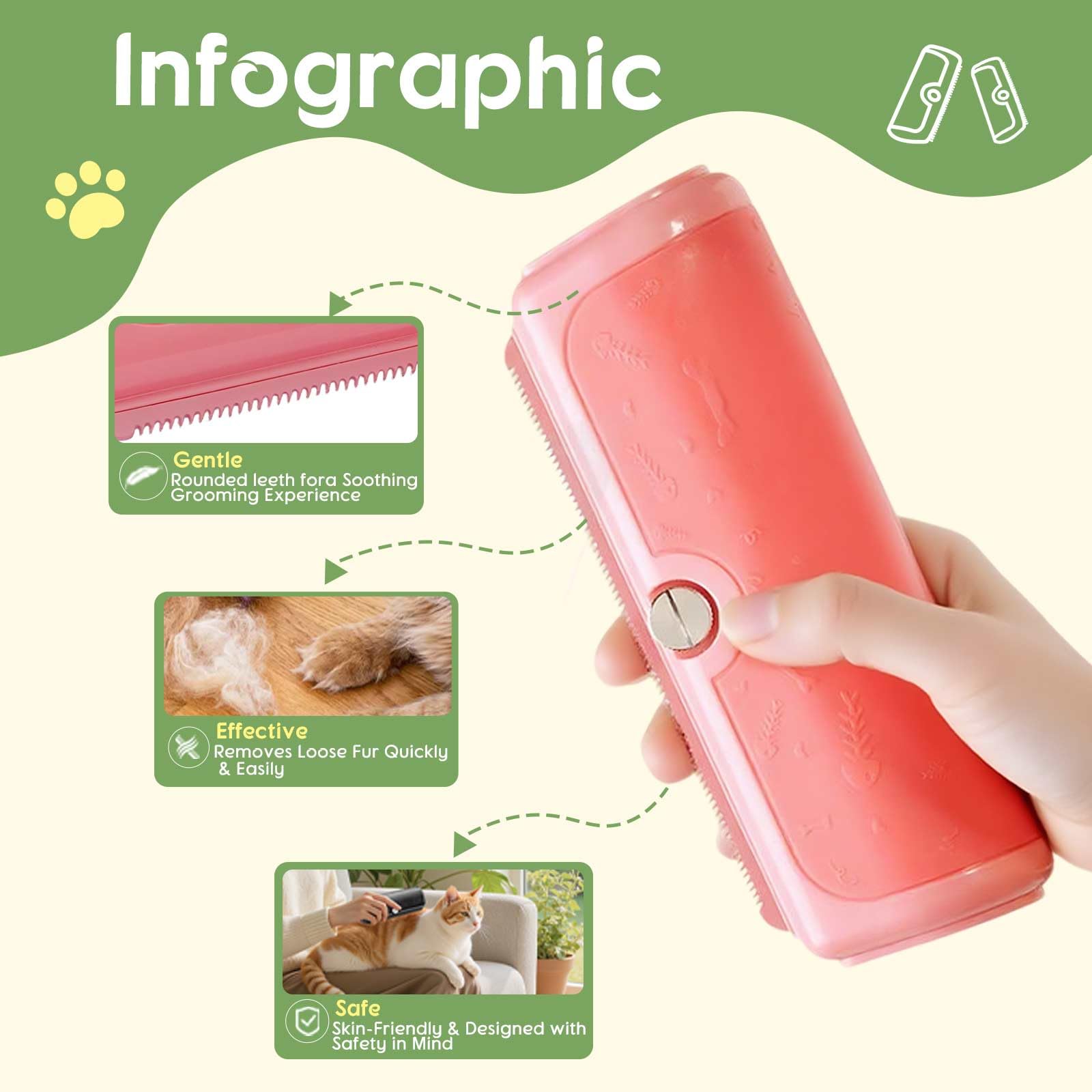 Premium Deshedding Brush for Dogs Cats & Pets - Image 2